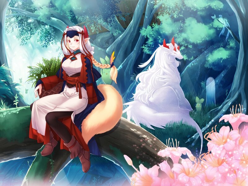 Elf Girl with Fox Tail