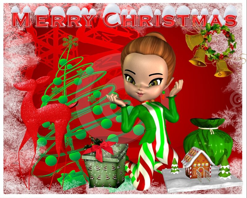 Elf Girl with Gifts