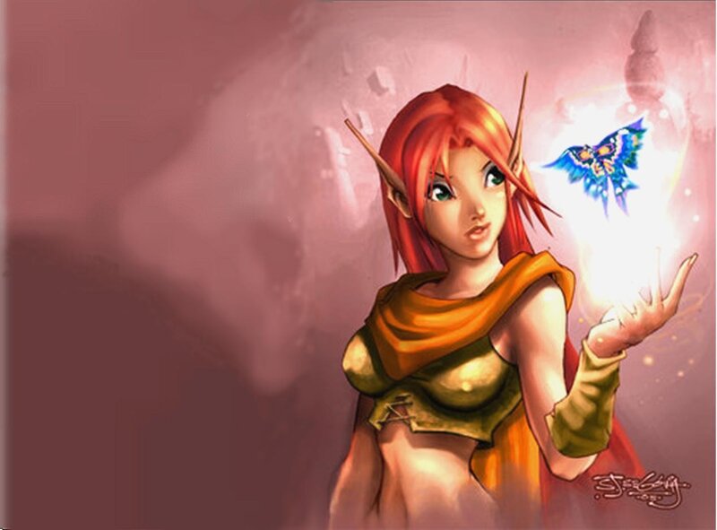 elf girl with glowing butterfly