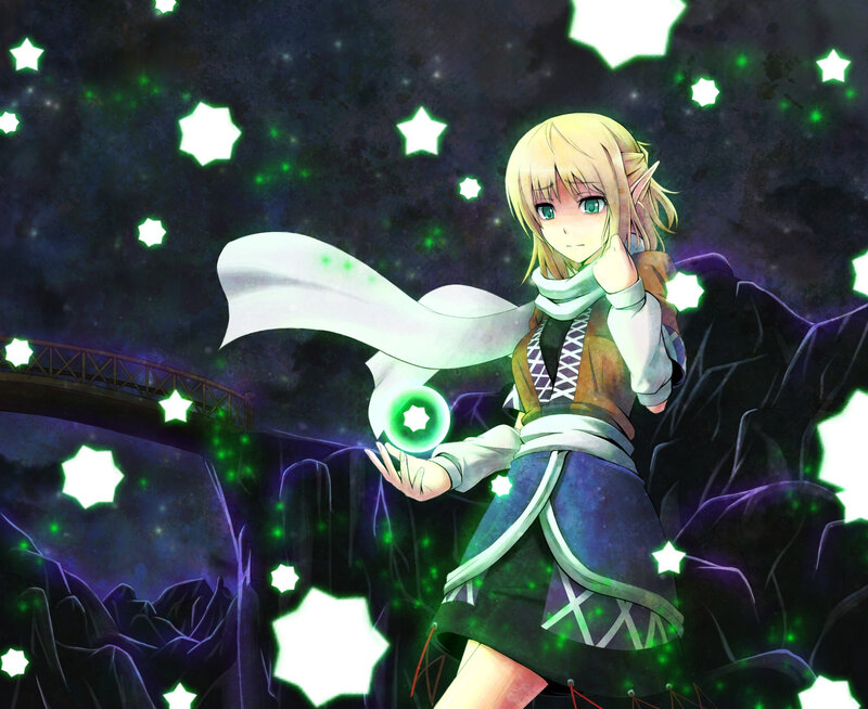 Elf Girl with Glowing Orb — Green