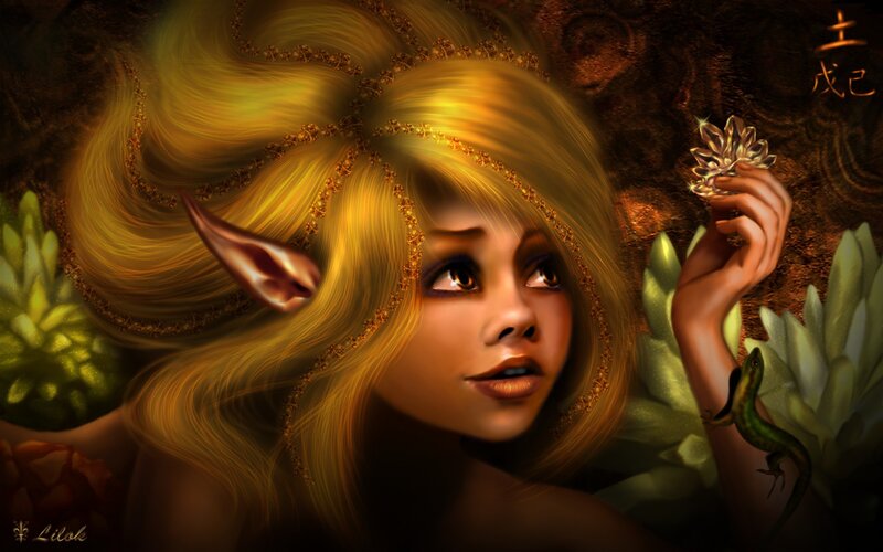 elf girl with golden hair