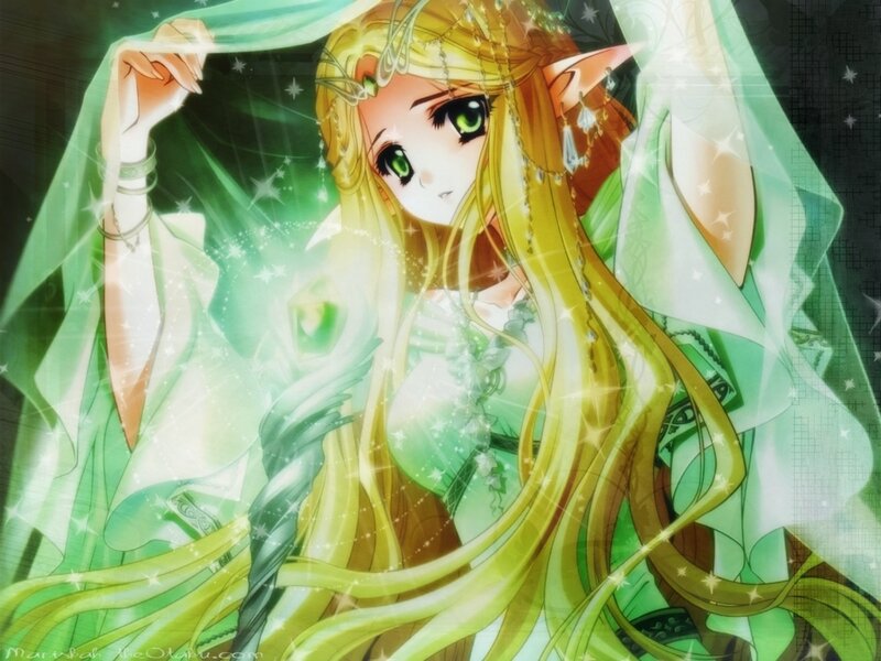 elf girl with green eyes