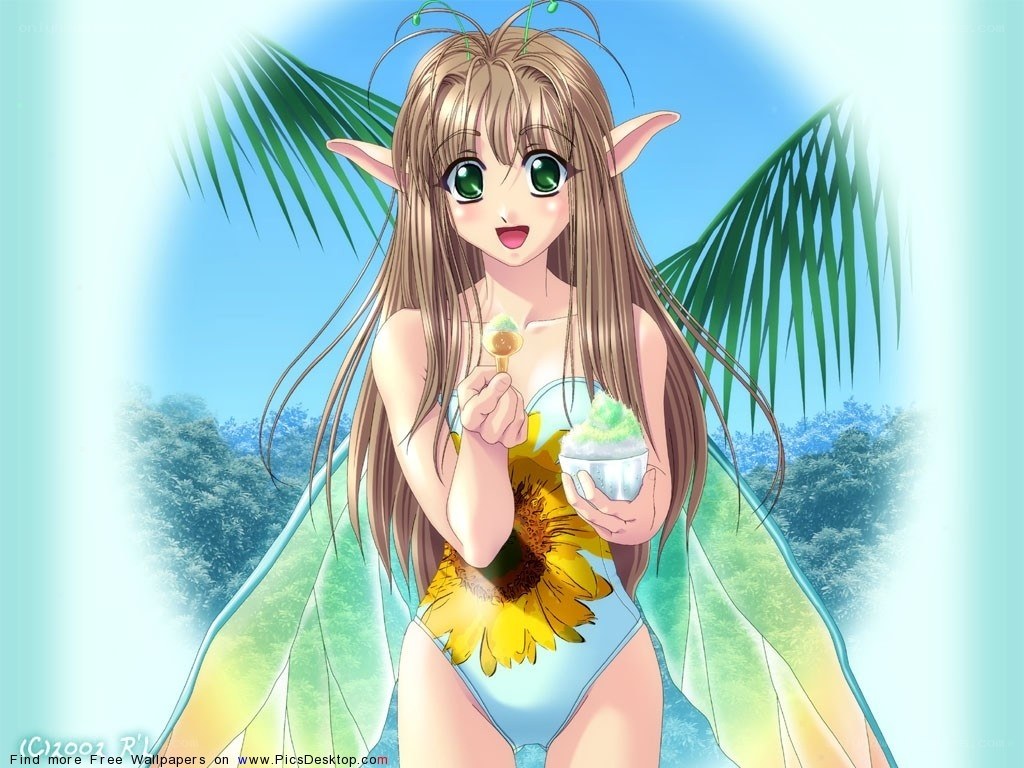 elf girl with ice cream