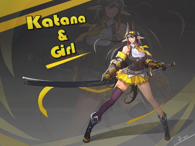 Elf Girl with Katana