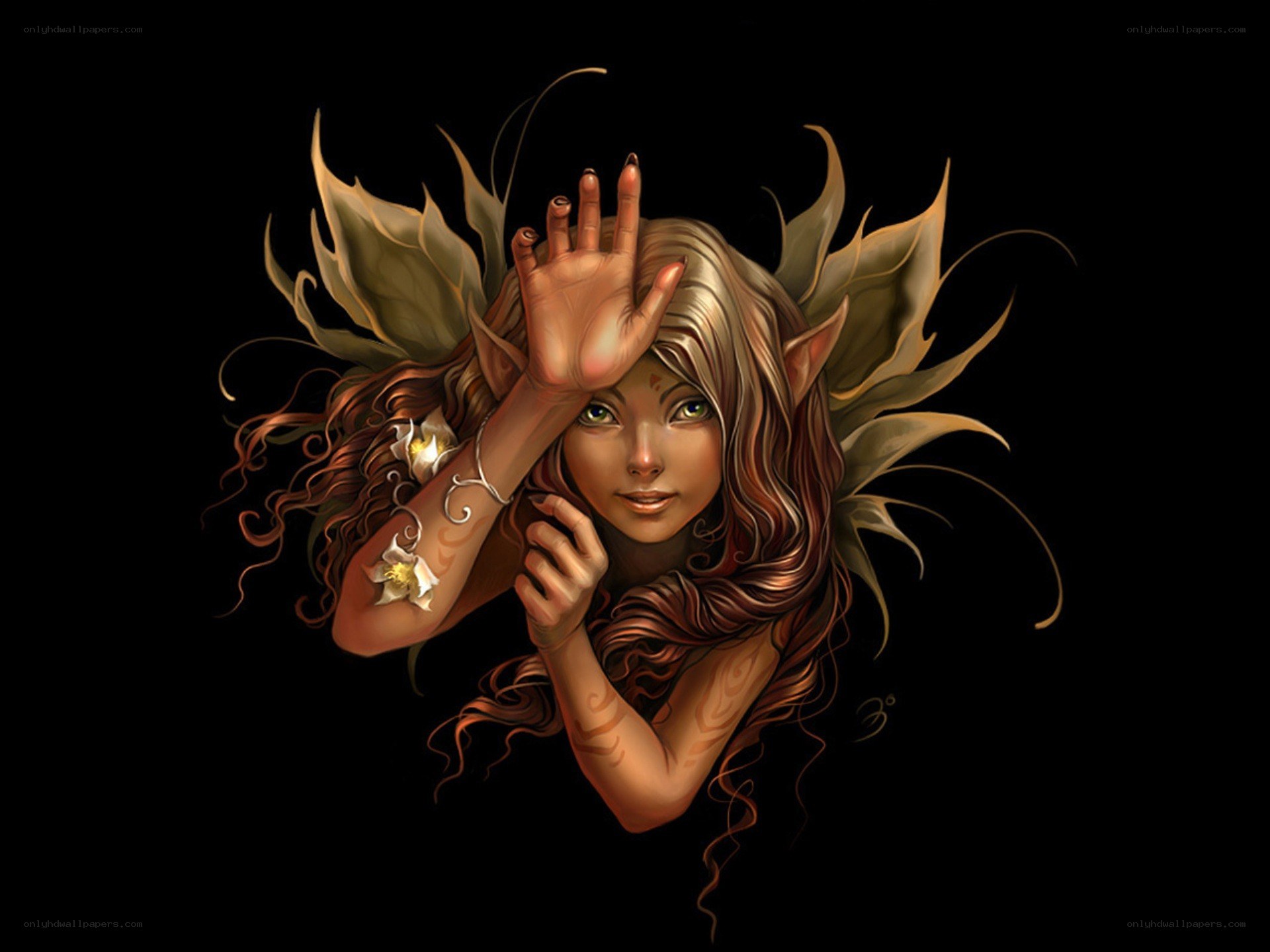 elf girl with leaf wings