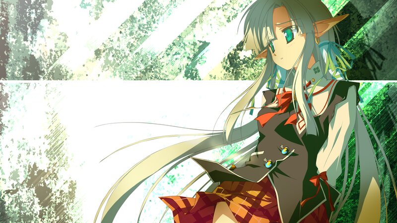 Elf Girl with Long Hair — Green