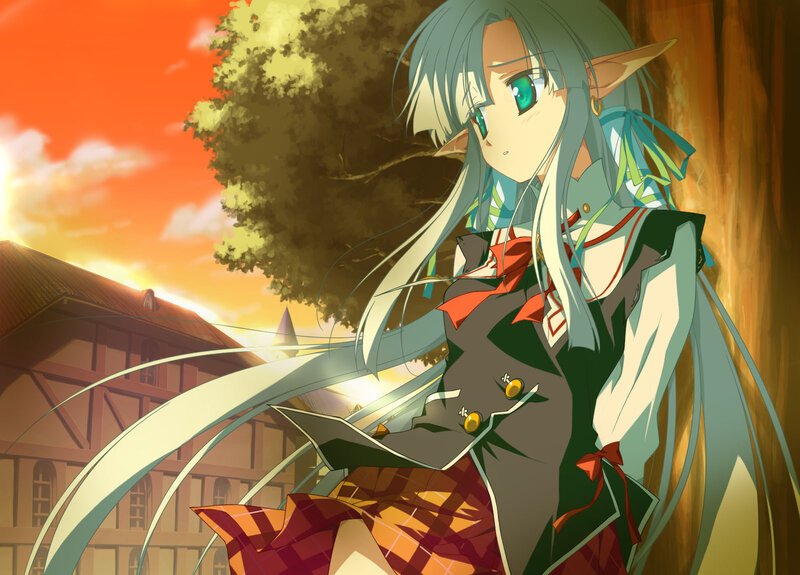 Elf Girl with Long Hair — Orange