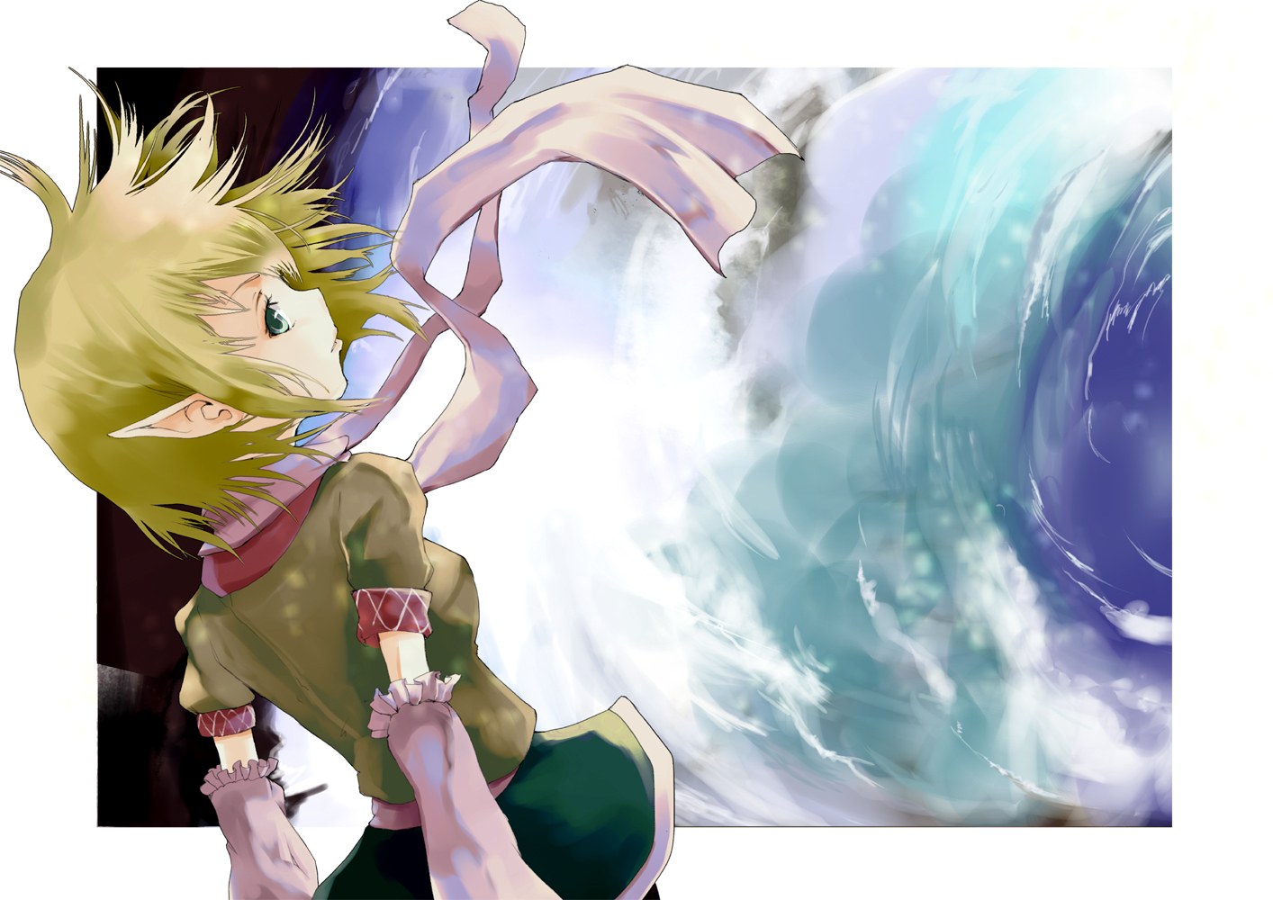 elf girl with magic wave