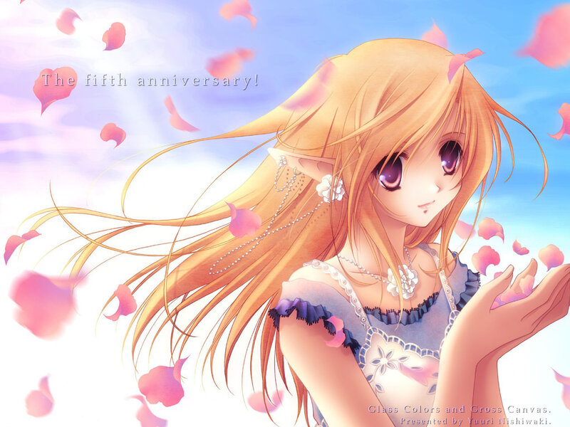 Elf Girl with Pink Petals