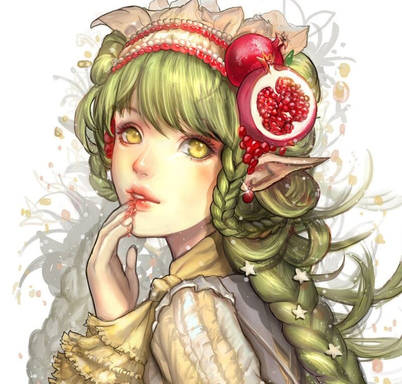 Elf Girl with Pomegranate
