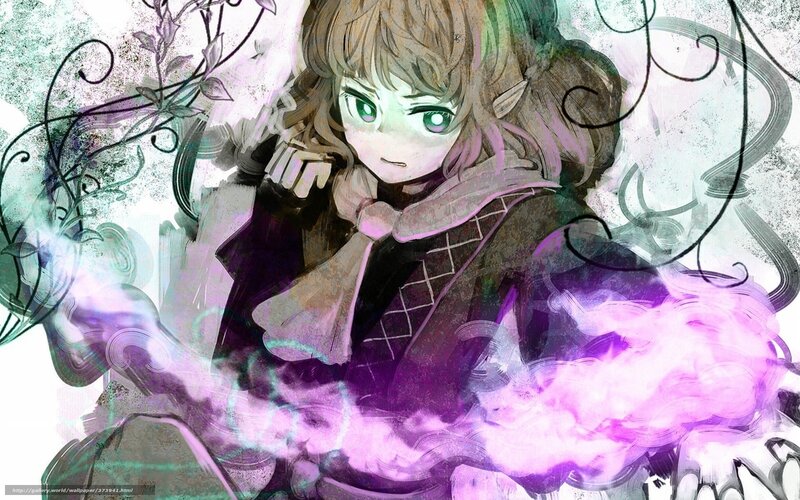 elf girl with purple magic