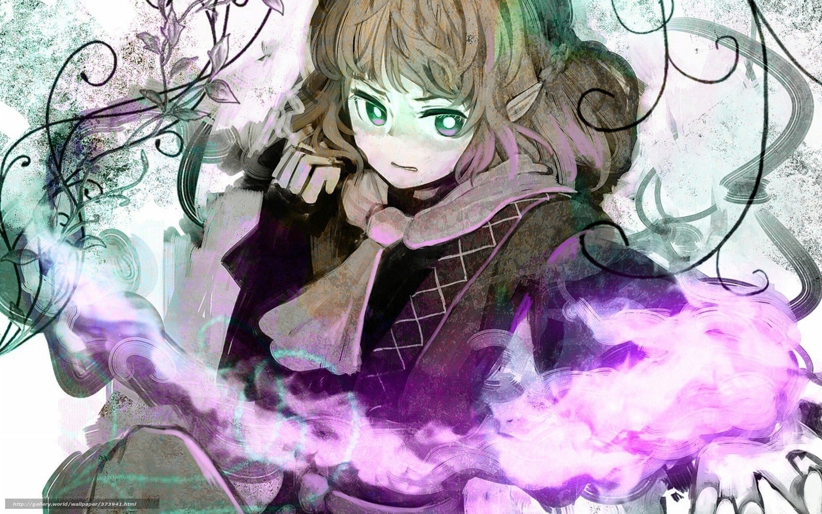 elf girl with purple magic
