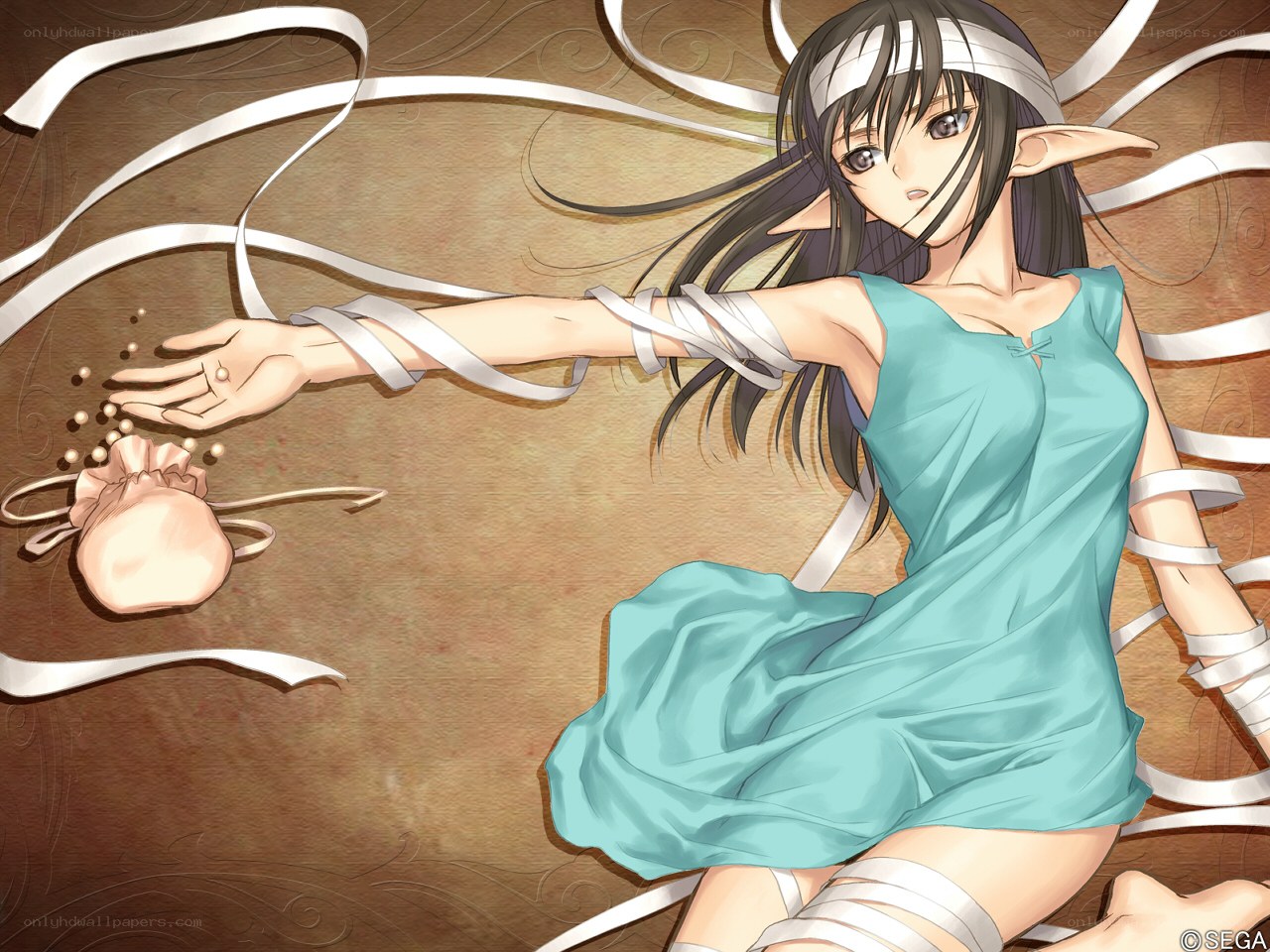 elf girl with ribbons