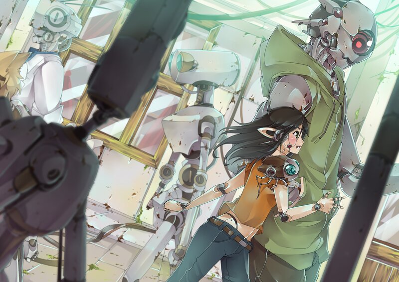 Elf Girl with Robots