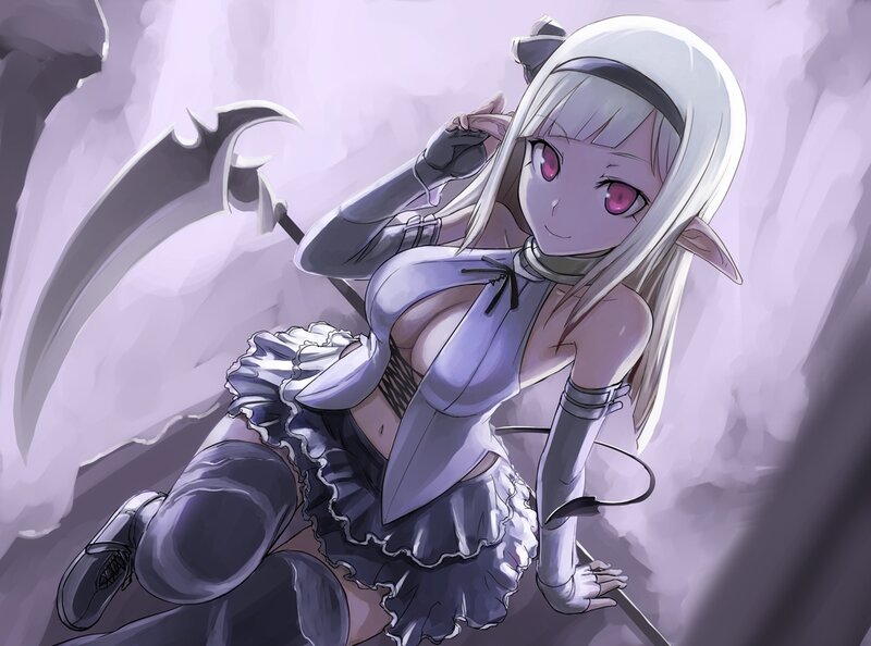 Elf Girl with Scythe — Purple