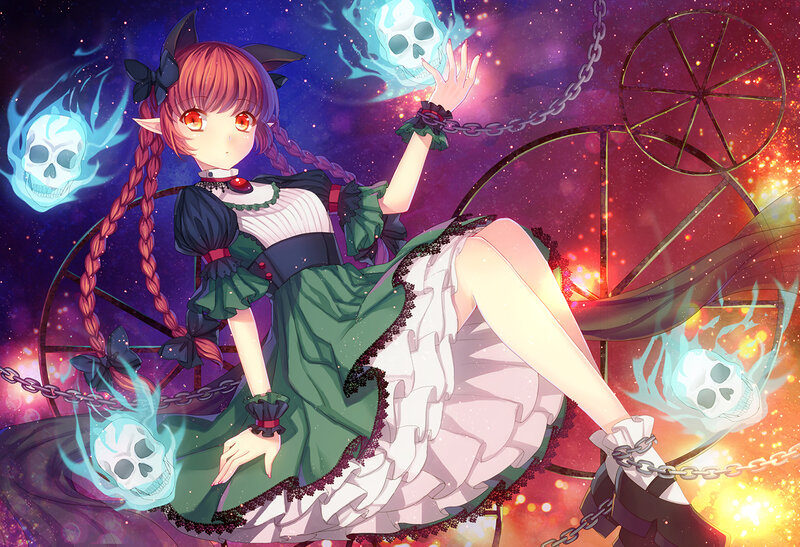 Elf Girl with Skulls