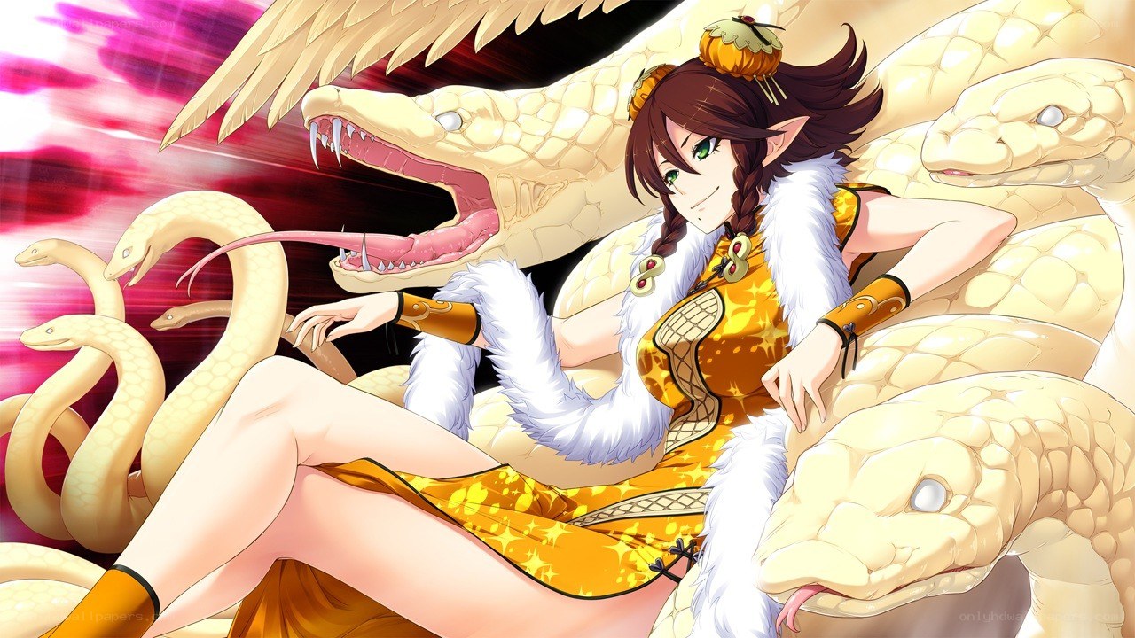 elf girl with snakes