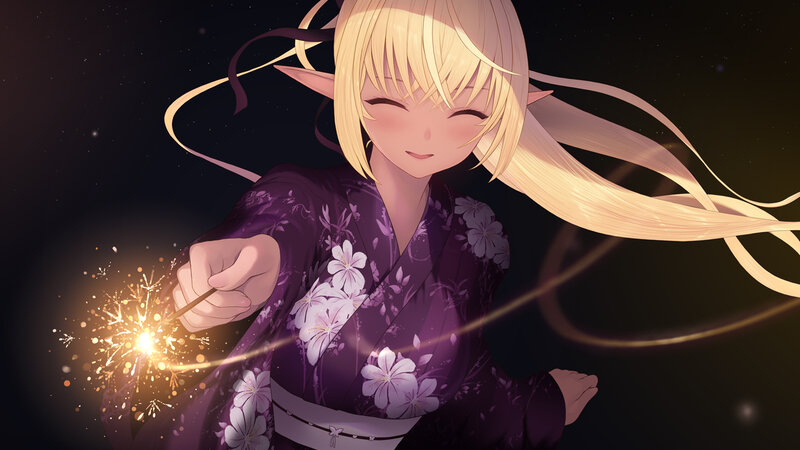 Elf Girl with Sparkler