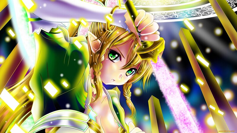 Elf Girl with Sword — Green, Dramatic