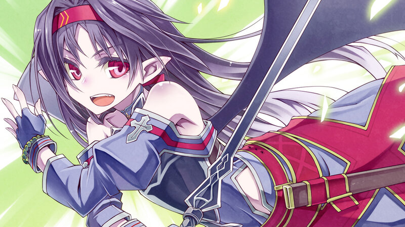 Elf Girl with Sword — Purple