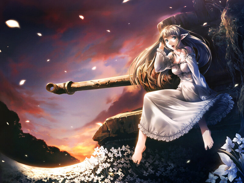 elf girl with tank cannon