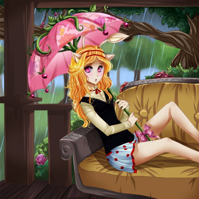 Elf Girl with Umbrella — Pink