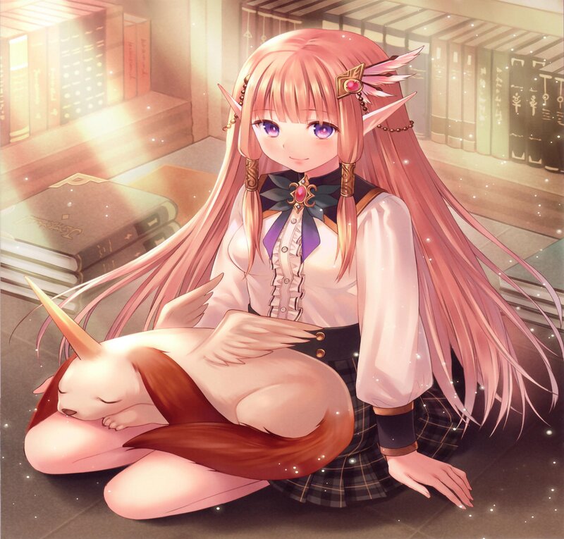 Elf Girl with Unicorn — Pink