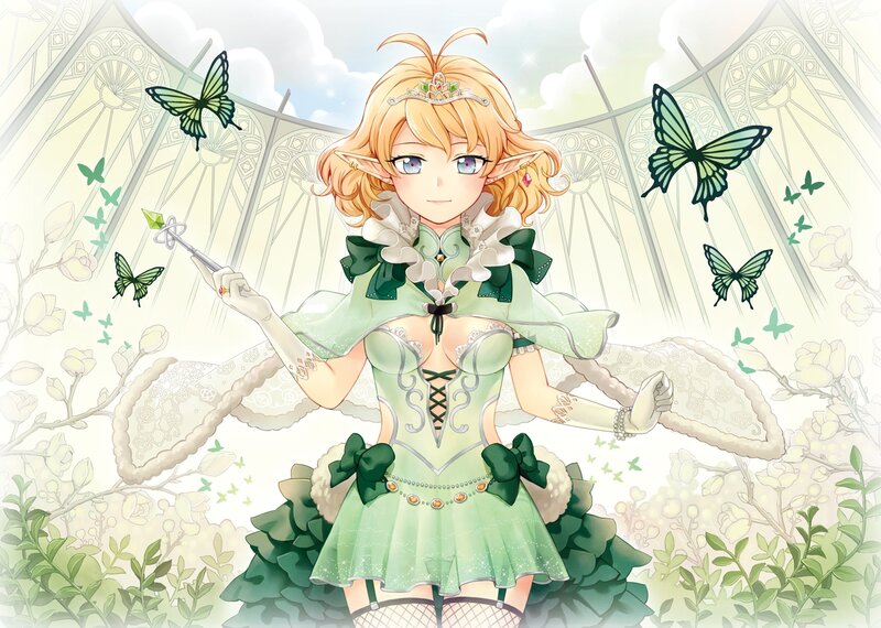 Elf Girl with Wand — Green