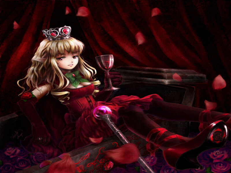 Elf Girl with Wine Glass