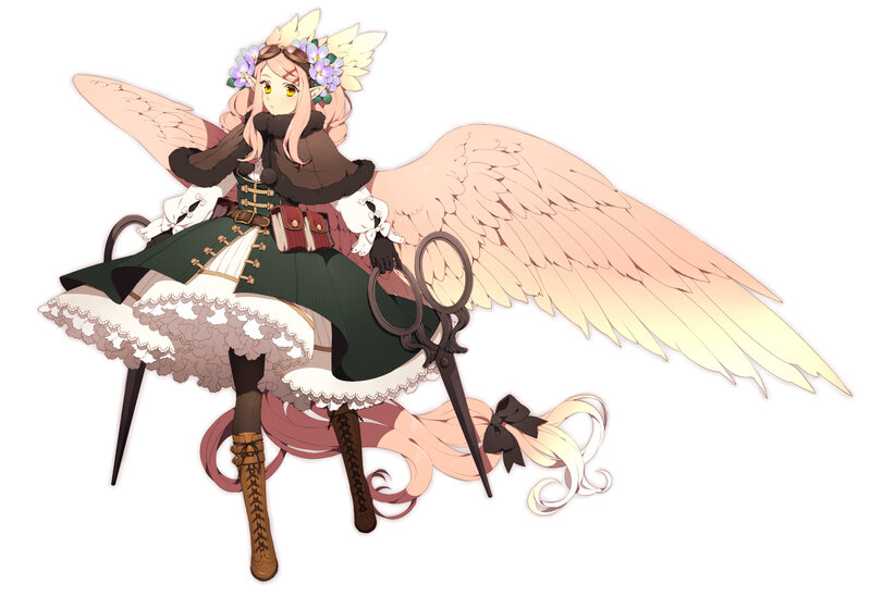 Elf Girl with Wings — Green, Playful
