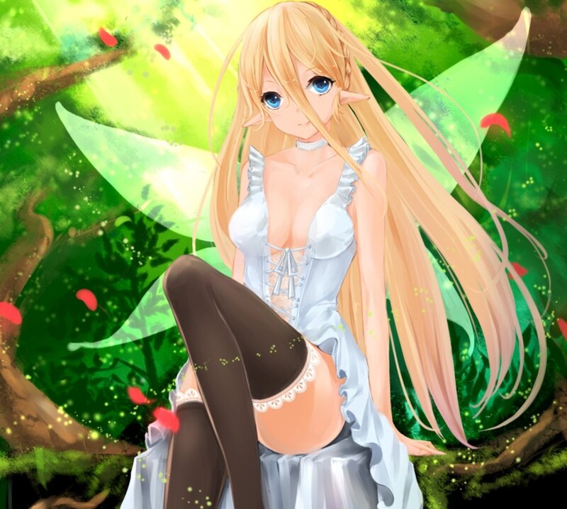 Elf Girl with Wings — Green, Serene, Spring