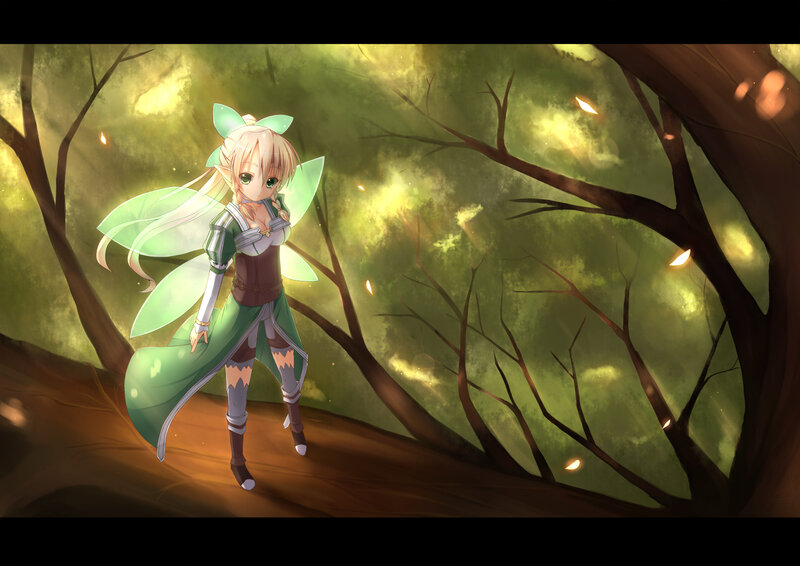 Elf Girl with Wings — Green, Serene