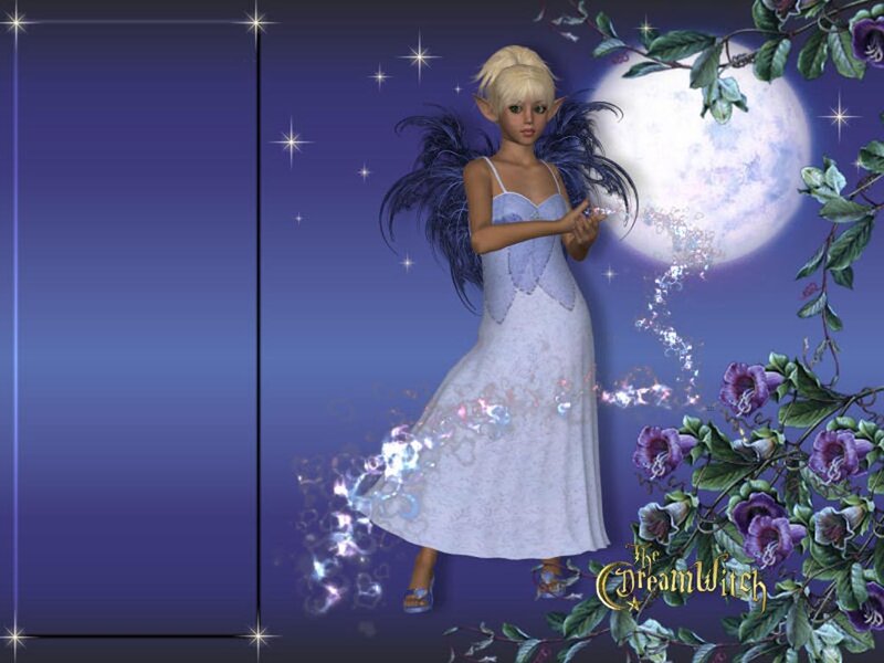 Elf Girl with Wings — Purple, Magical