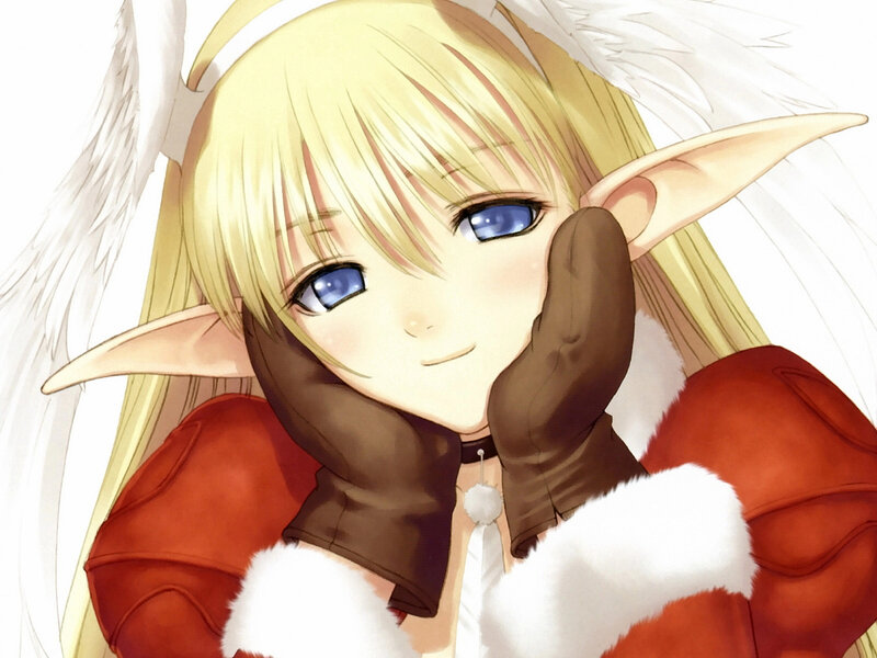 Elf Girl with Wings — Red, Calm