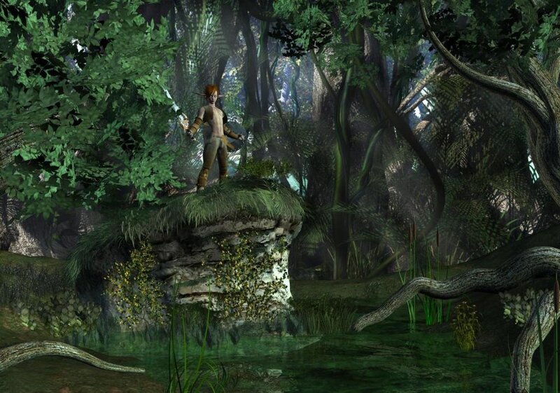 elf in a forest clearing