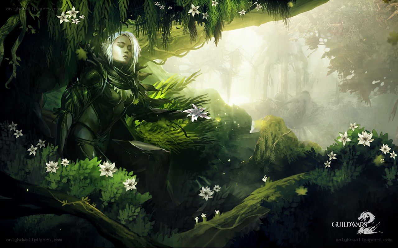 elf in a forest glade