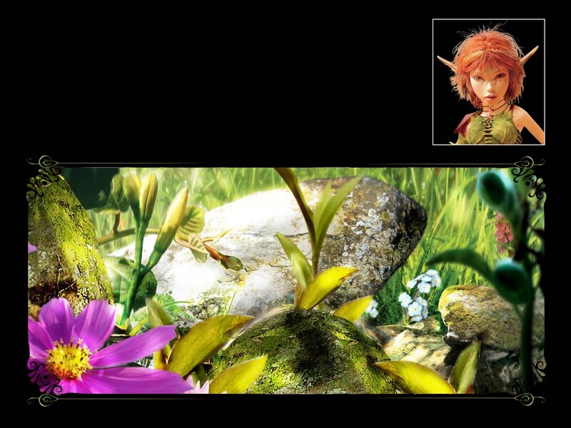 elf in a garden scene