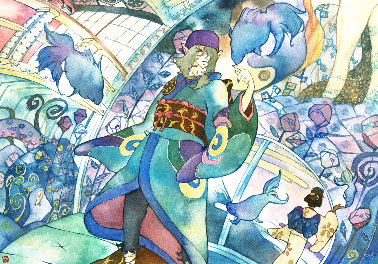 elf in a vibrant fantasy scene