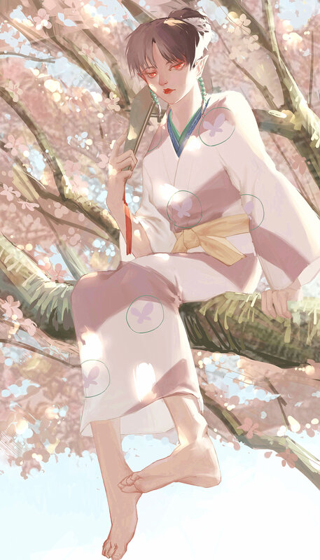 Elf in Cherry Blossoms