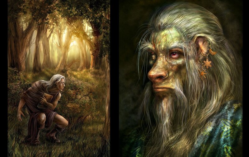 Elf in Forest — Green, Dramatic