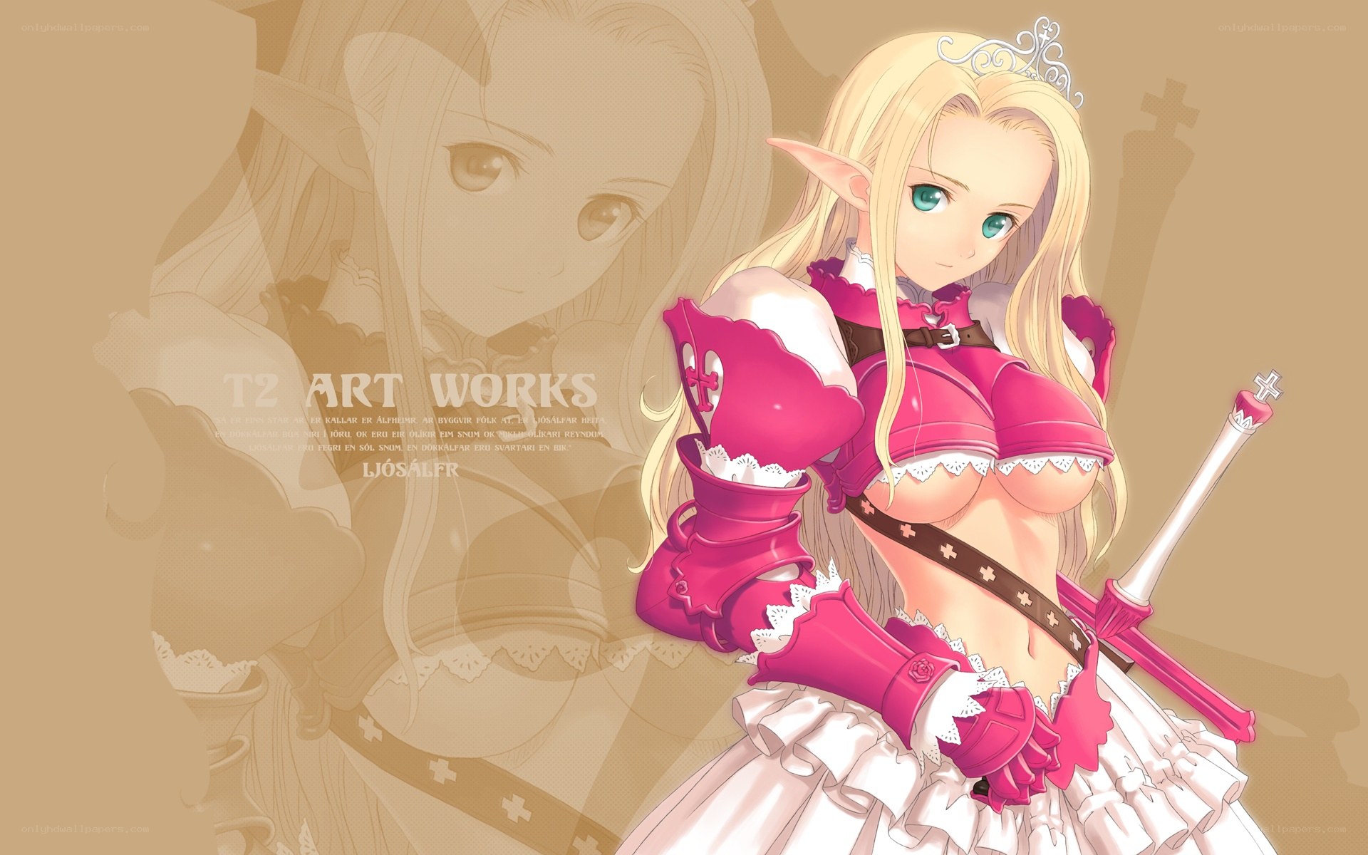 elf knight in pink armor