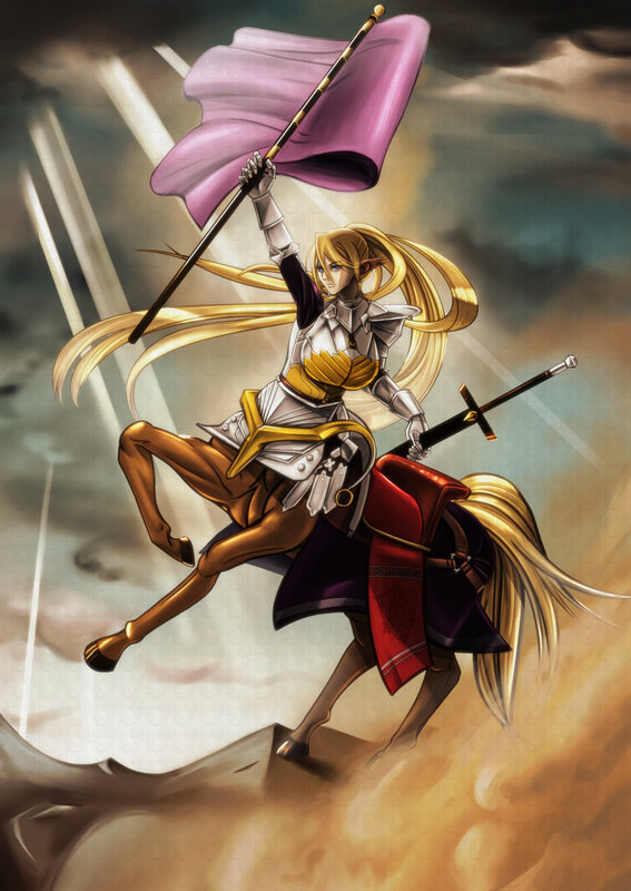 Elf Knight on Horse — Gold, Dramatic
