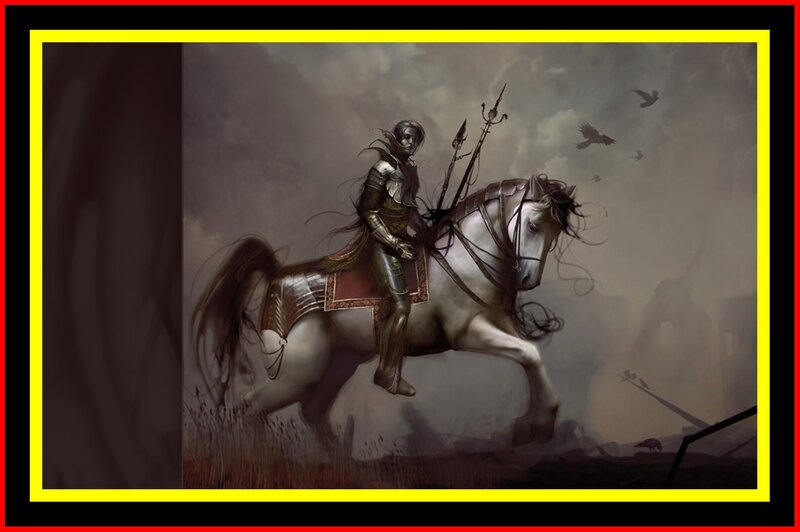 Elf Knight on Horse — Gray