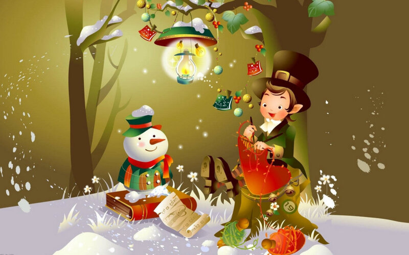 Elf Knitting in Forest