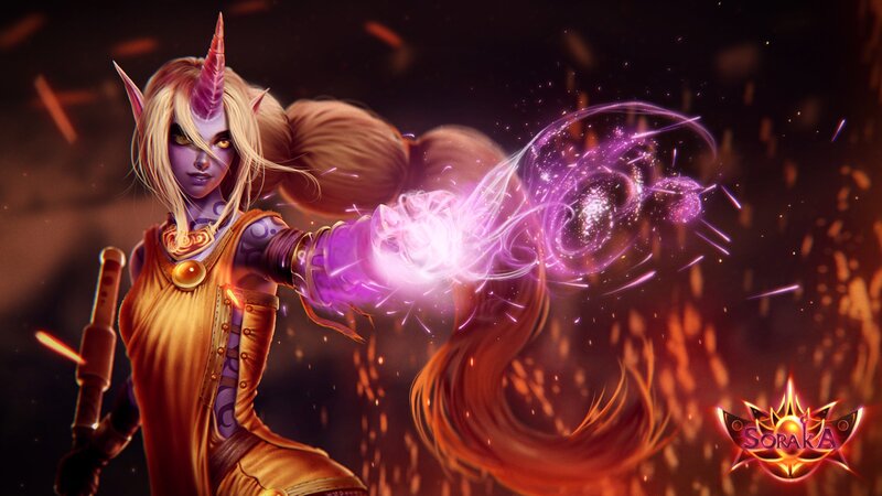 Elf-like Character Casting Spell — Purple, Dramatic