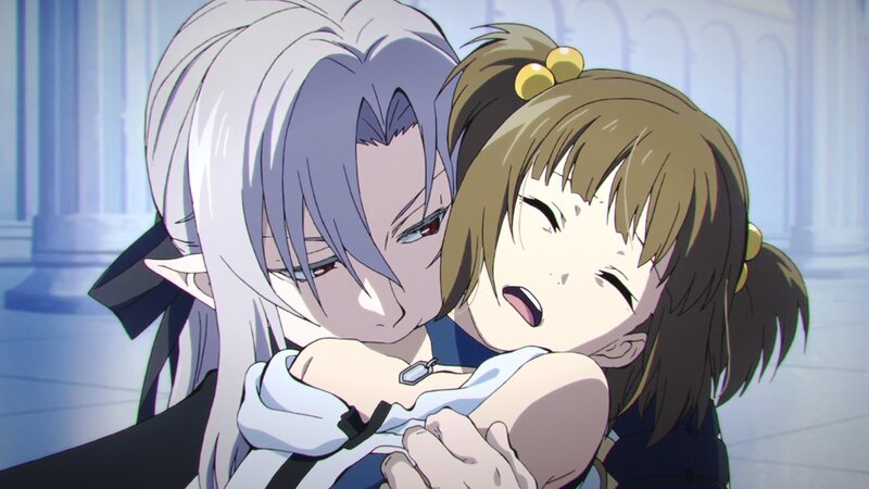 Elf-like Character Hugging Girl