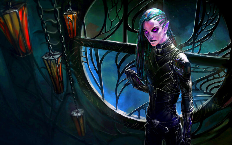 Elf-like Character in Armor — Black