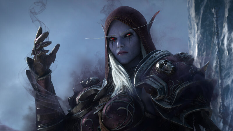 Elf-like Character in Armor — Purple