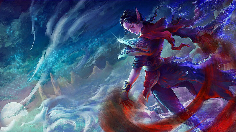 Elf-like Character in Motion — Blue