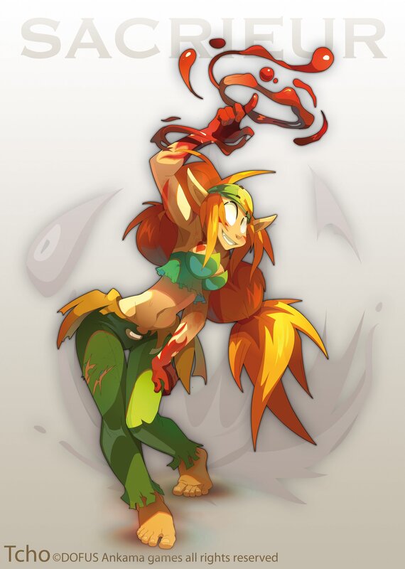Elf-like Character in Motion — Orange